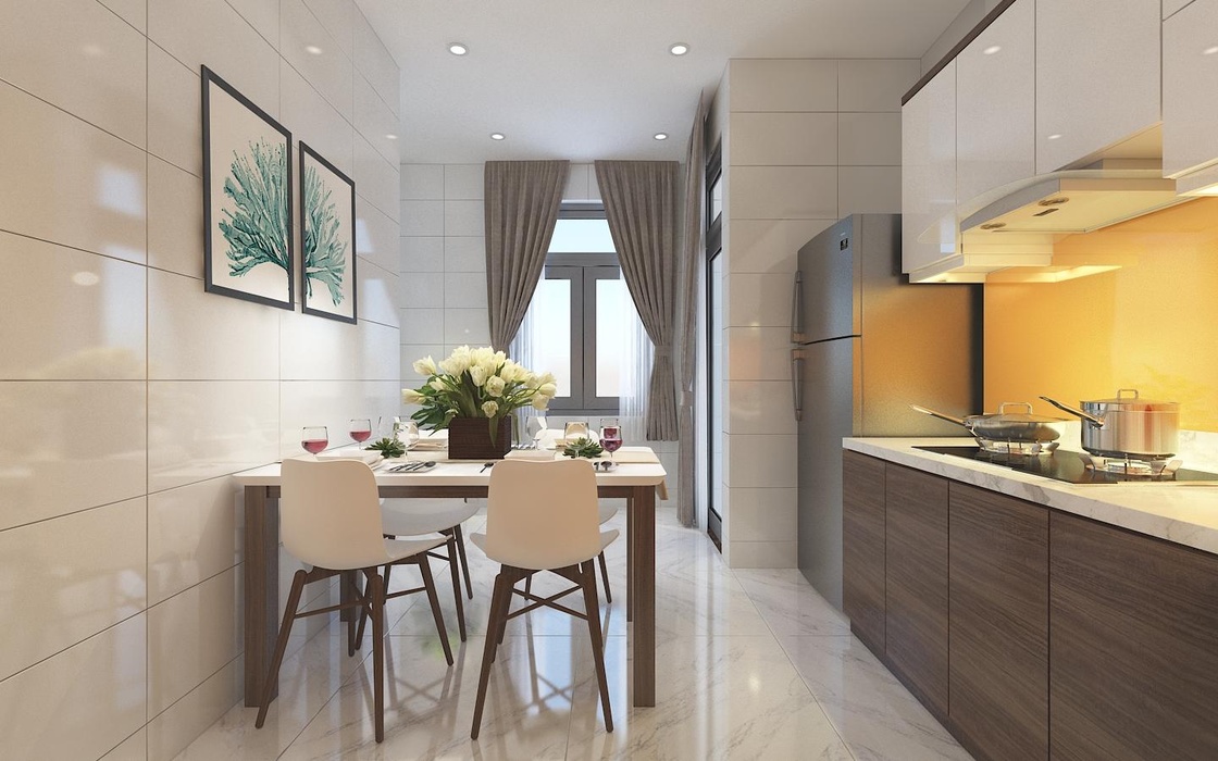 Cửa sổ liền sàn giúp tăng diện tích chứa đồ